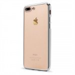 Wholesale iPhone 7 Plus Crystal Clear Electroplate Hybrid Case (Silver)